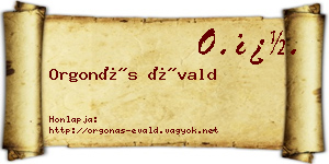 Orgonás Évald névjegykártya